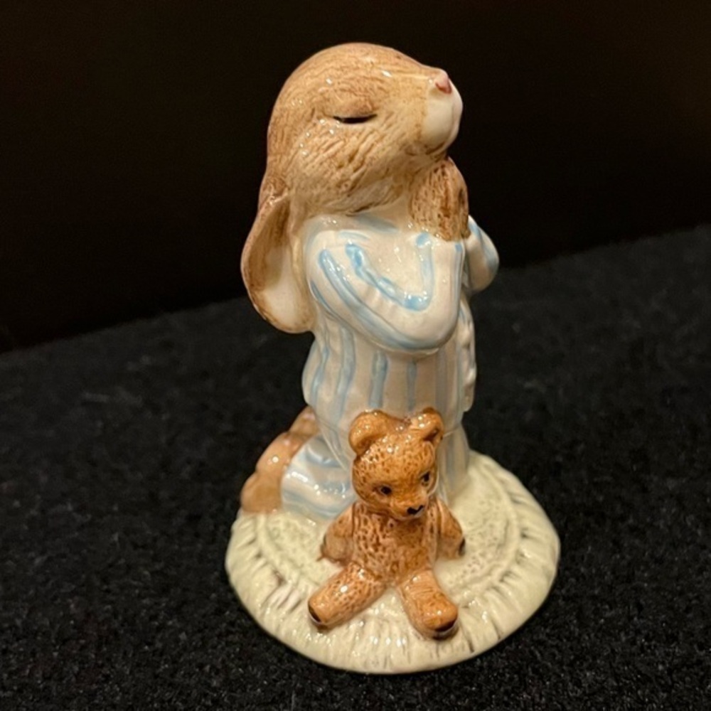 1986 Royal Doulton Bedtime Praying Bunnykins Bunny  DB 55 Figurine Vintage
